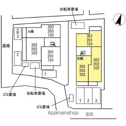 福岡県福岡市博多区那珂２丁目[1LDK/30.44m2]の配置図