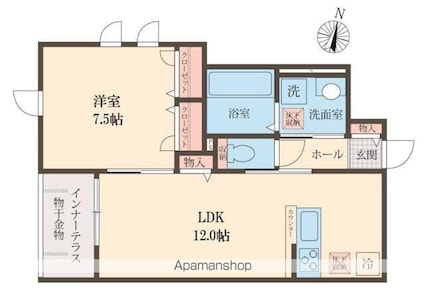 ＳＯＰＨＩＡ方南[1LDK/44.09m2]の間取図
