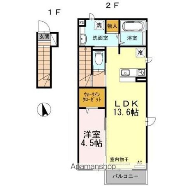 マロンコート[1LDK/47.36m2]の間取図