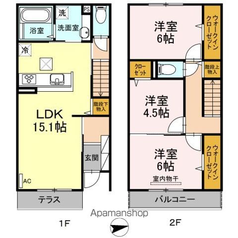 ソフィア新宮Ⅱ　Ａ棟の間取り