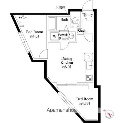 エルファーロ明大前Ⅲ[2DK/35.11m2]の間取図
