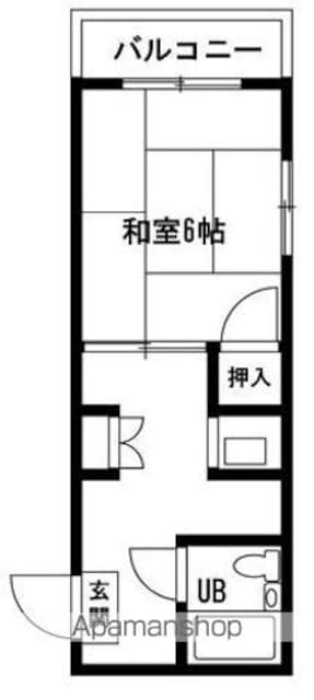 アミティ白島[1K/19m2]の間取図