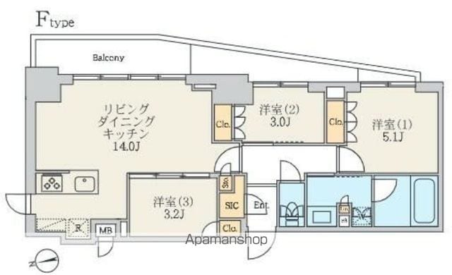 クレストコート北千住レジデンスの間取り写真