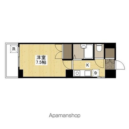 ＡＢＲＩＯ　ＨＩＫＡＲＩＭＡＣＨＩ[1K/22.43m2]の間取図