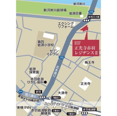 ＨＦ正光寺赤羽レジデンスⅡ 1101 ｜ 東京都北区岩淵町24-16（賃貸マンション1K・11階・25.92㎡） その3