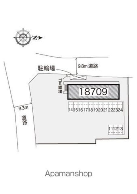レオパレスソフィア　Ｂ[1K/23.18m2]の配置図