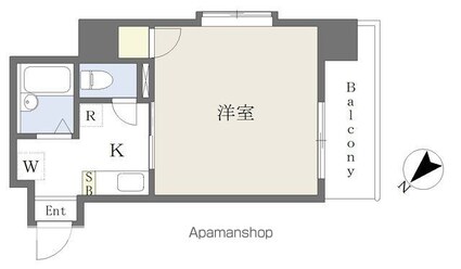 リピア大街道[1K/25m2]の間取図