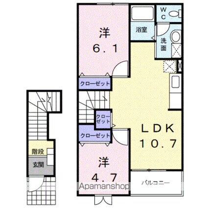 メゾン・エスポワール[2LDK/51.67m2]の間取図