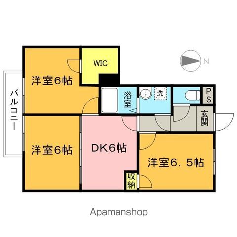 【岐阜市木田のアパートの間取り】