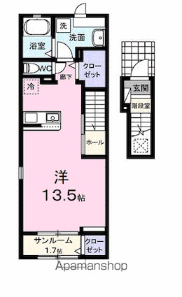 グリーンヒルズＡ[1R/40.94m2]の間取図