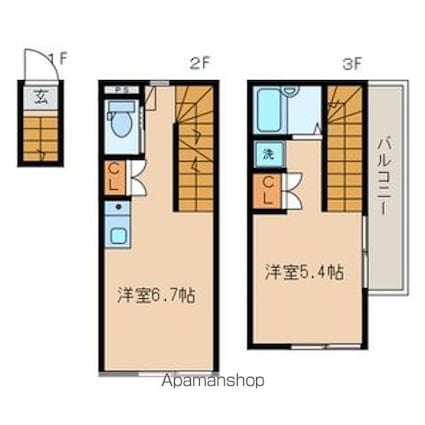 東京都中野区上高田２丁目[1DK/31.9m2]の間取図