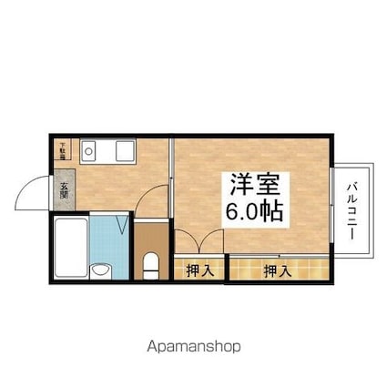 滋賀県彦根市本町１丁目[1K/17.98m2]の間取図