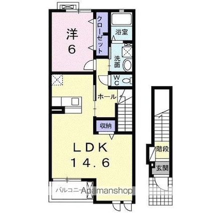 マウントビューオリーブ[1LDK/53.57m2]の間取図