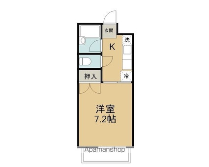 パークヒルズ[1K/28m2]の間取図