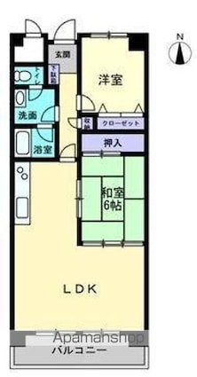 パークサイド鶴市[2LDK/65.61m2]の間取図