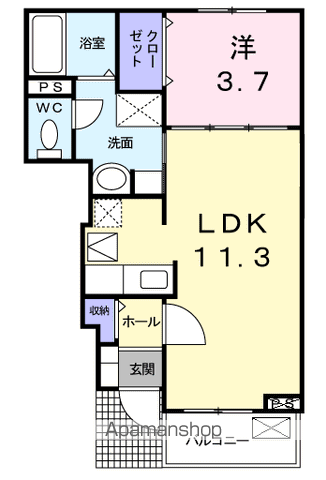 岐阜市日野南のアパートの間取り