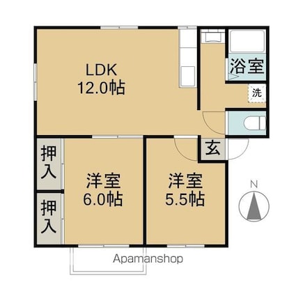シティーハイムハピスト[2LDK/51.89m2]の間取図