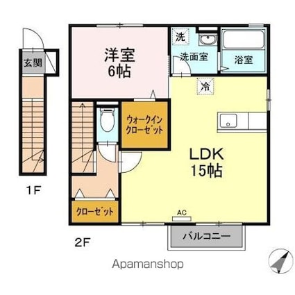 フレブラースＩＩ　Ａ棟[1LDK/58.6m2]の間取図