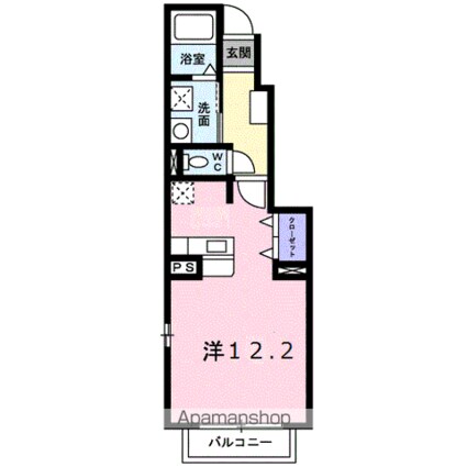 アマレット[1R/32.9m2]の間取図