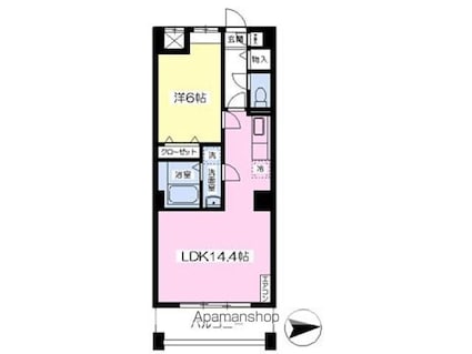 ＶＩＥＷ・ＦＬＡＴ[1LDK/46.21m2]の間取図