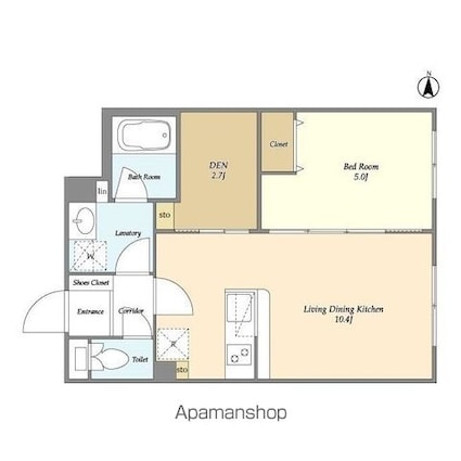ウェルスクエアイズム下北沢ＷＥＳＴ[1SLDK/40.42m2]の間取図