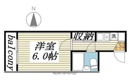 ジョイフル柏[1K/16.56m2]の間取図