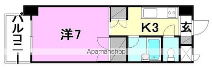 イシマルアークビル[1K/22.8m2]の間取図
