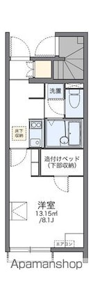 レオネクストフラワー[1K/23.61m2]の間取図