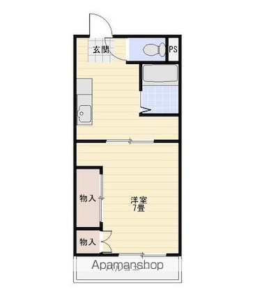 エクセレンス蔵本[1DK/27.8m2]の間取図
