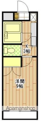 グランパレＩＩＩ[1K/23.2m2]の間取図