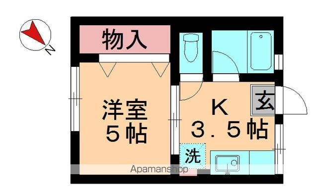 シティハイムオークツリー[1K/19.8m2]の間取図