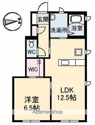 カルムハイツ[1LDK/45.42m2]の間取図