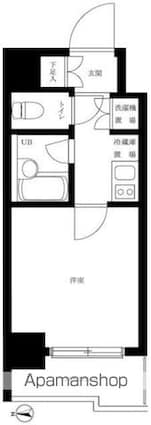 ルーブル五反田弐番館[1K/18.81m2]の間取図