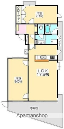 ラフォーレ石清尾[2LDK/86.17m2]の間取図