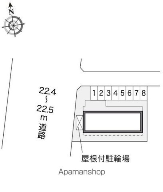 東京都練馬区田柄５丁目[1K/19.87m2]の配置図