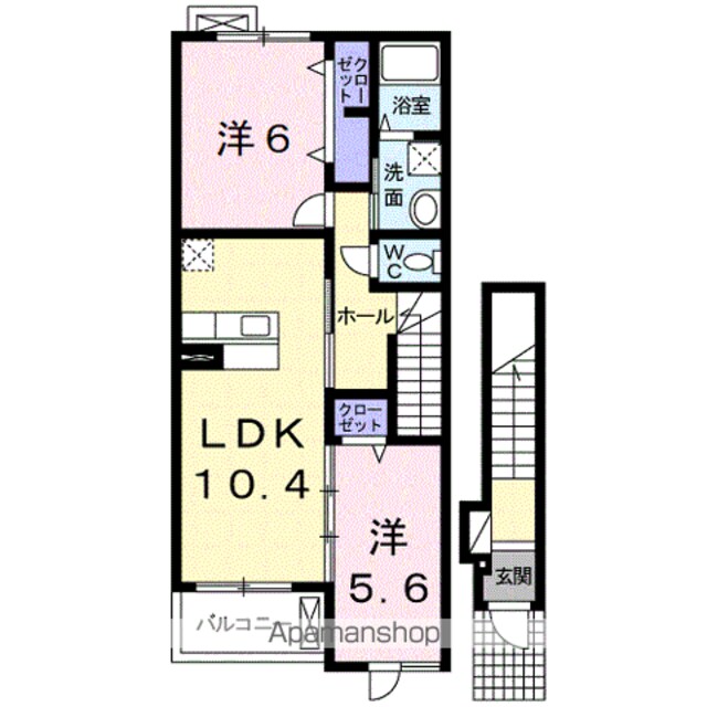 フィオーレ　Ⅱ[2LDK/56.47m2]の間取図