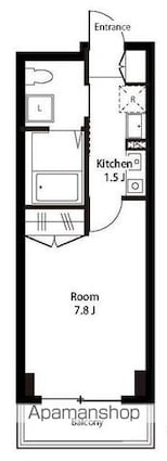 アンビックスつつじヶ丘　Ａ棟[1K/24.3m2]の間取図
