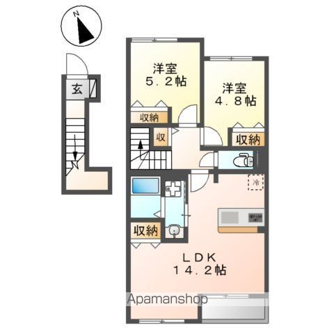 【武蔵村山市中藤のアパートの間取り】