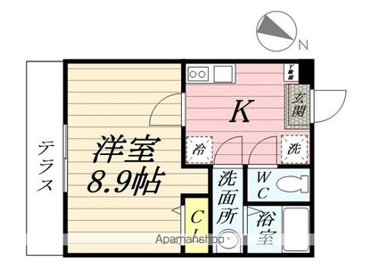 ハーミットクラブハウスサナブルーム生麦[1K/30.01m2]の間取図