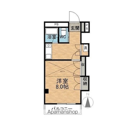パストラルイン二の宮[1K/28.2m2]の間取図