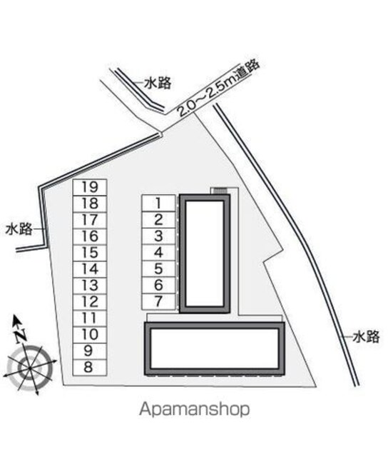 レオパレス高島[1K/20.28m2]の配置図