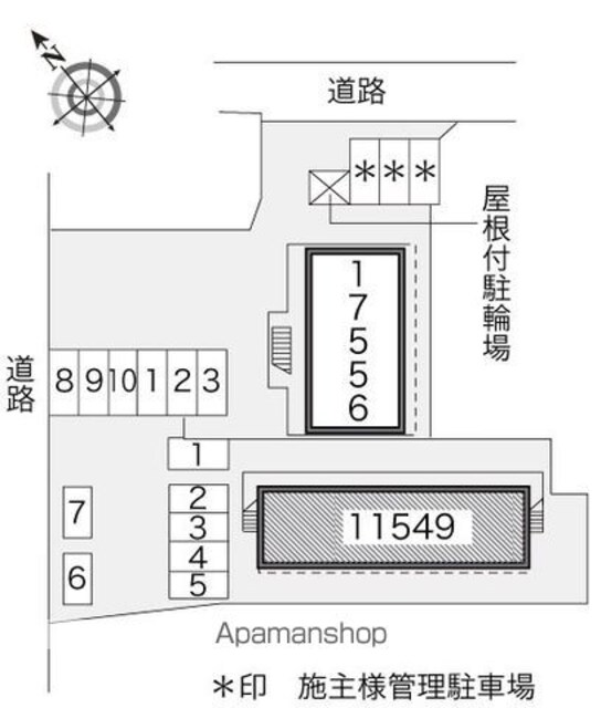 レオパレスル・カノン[1K/20.28m2]の配置図