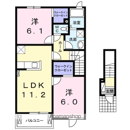 宮城県仙台市青葉区愛子東５丁目[2LDK/57.64m2]の間取図