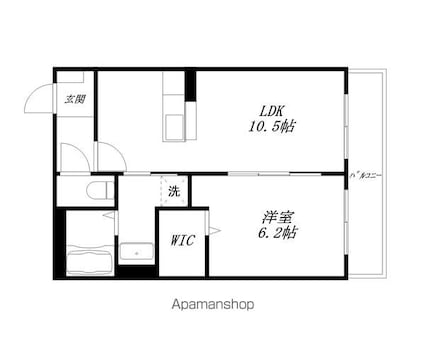 滋賀県近江八幡市鷹飼町北４丁目[1LDK/40.98m2]の間取図