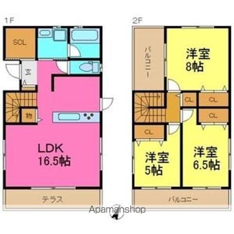名鉄瀬戸線 三郷駅 徒歩11分 2階建 築11年の間取り写真