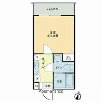 フォレシア鎌倉[1K/18.22m2]の間取図