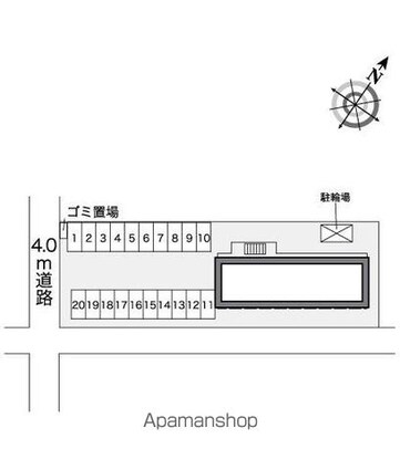 レオパレス飯島Ⅲ[1K/23.18m2]の配置図