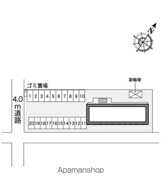 レオパレス飯島Ⅲ[1K/23.18m2]の配置図