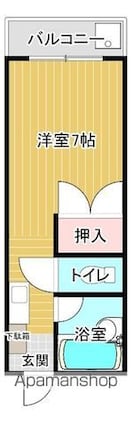 クリーンハイツ弓立Ⅰ[1K/22.56m2]の間取図