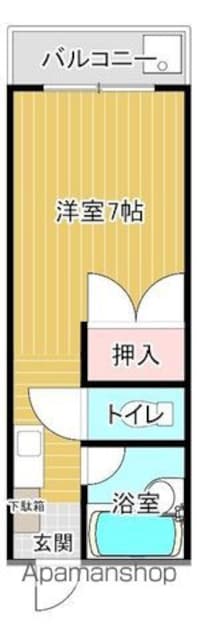 クリーンハイツ弓立Ⅰ[1K/22.56m2]の間取図